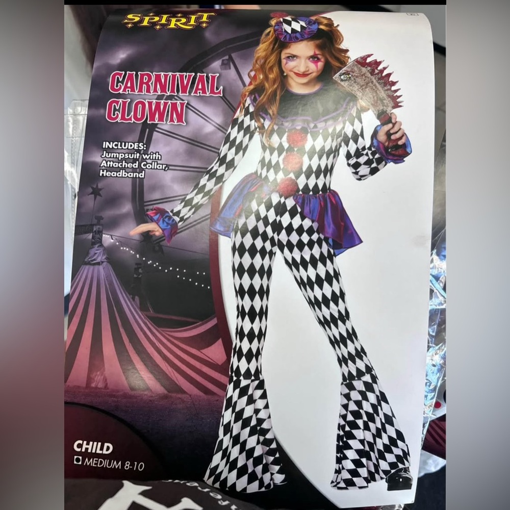 Harlequin Jester Kids Costume - Black and White